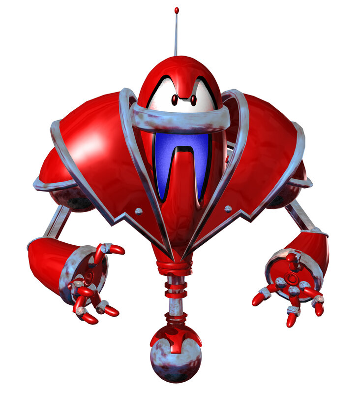 Red Robot Character — Playful, 3d Render