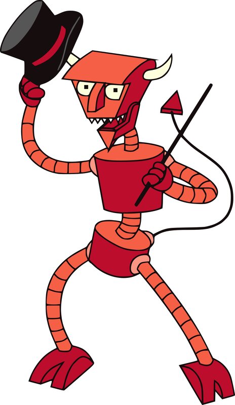 red robot devil character