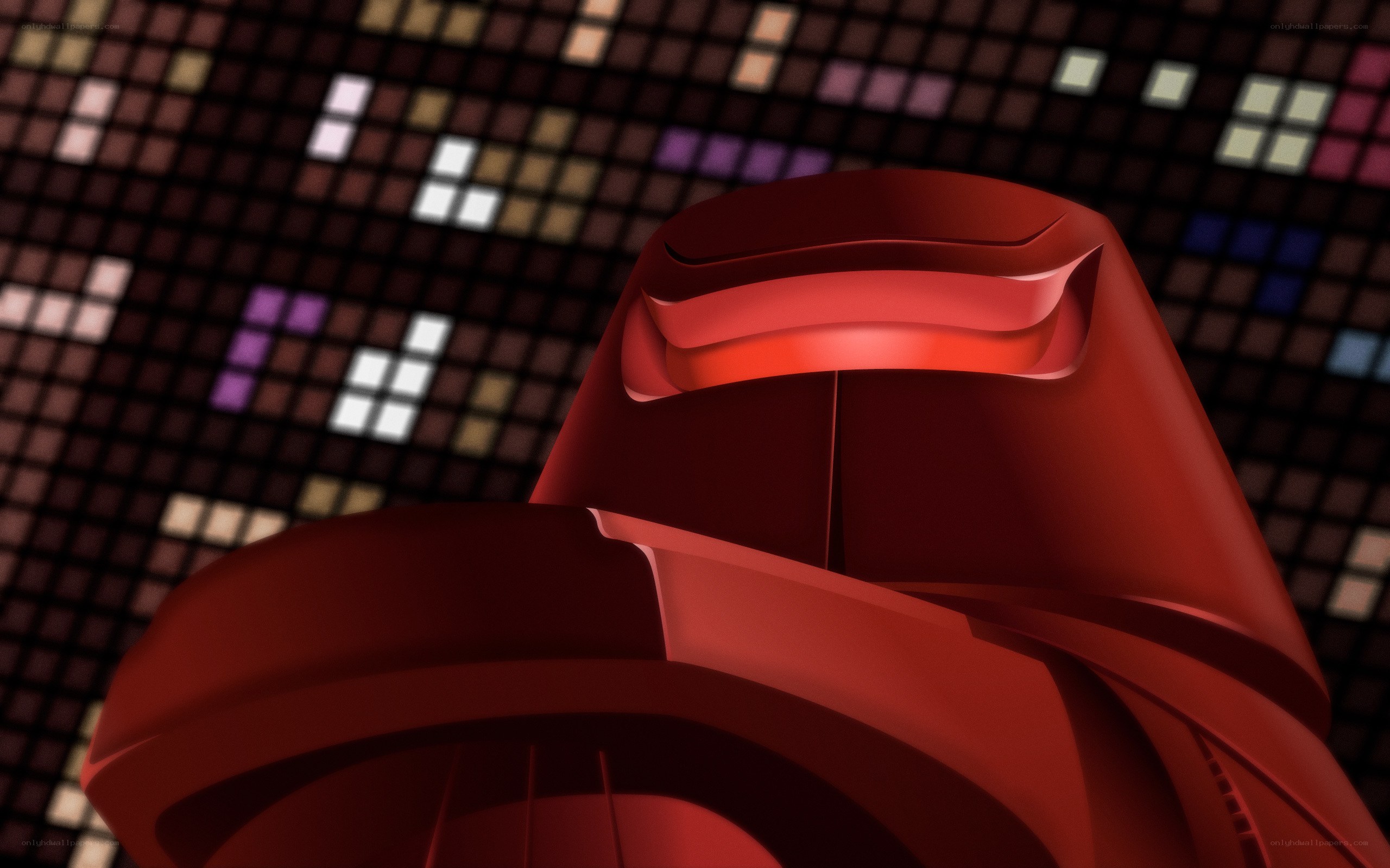 red robot head on digital background