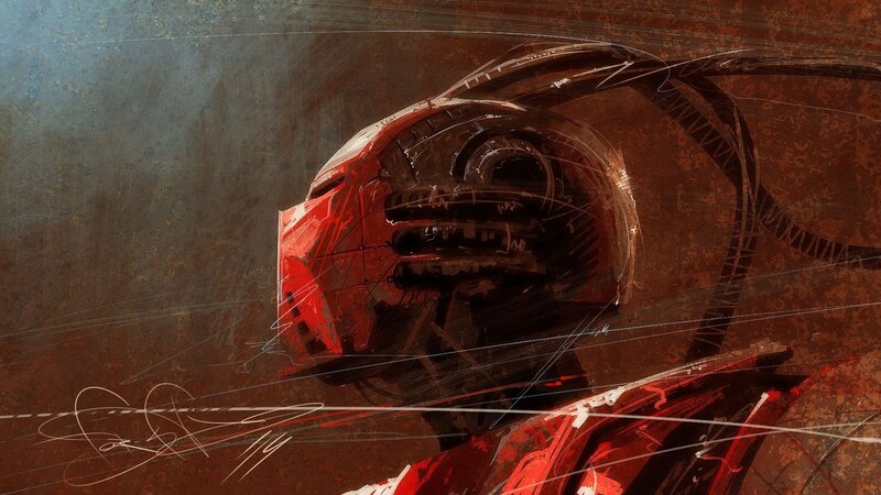 Red Robot Head