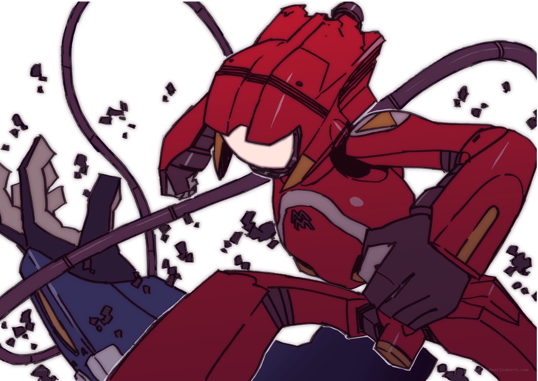 Red robot in combat