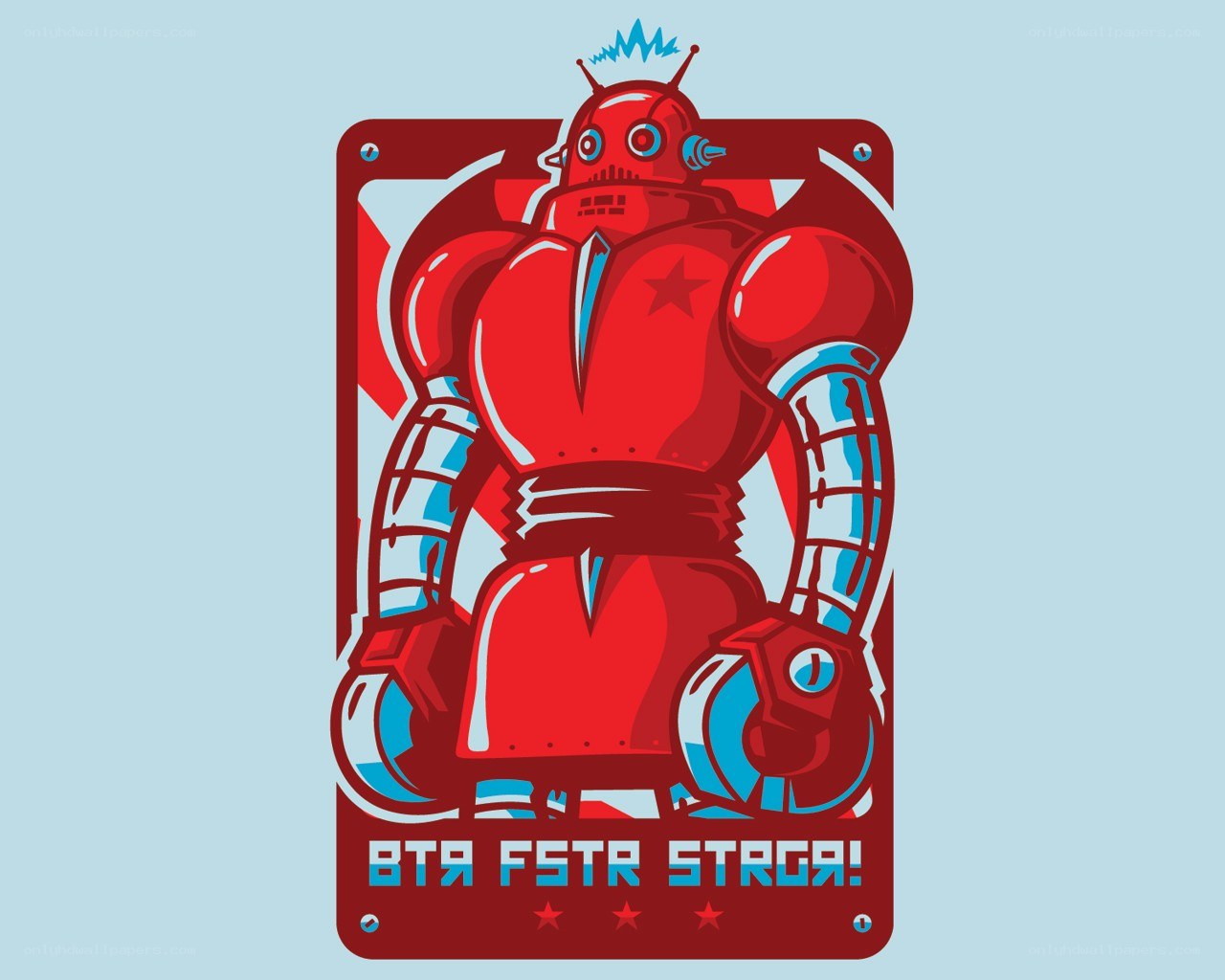 Red robot propaganda poster