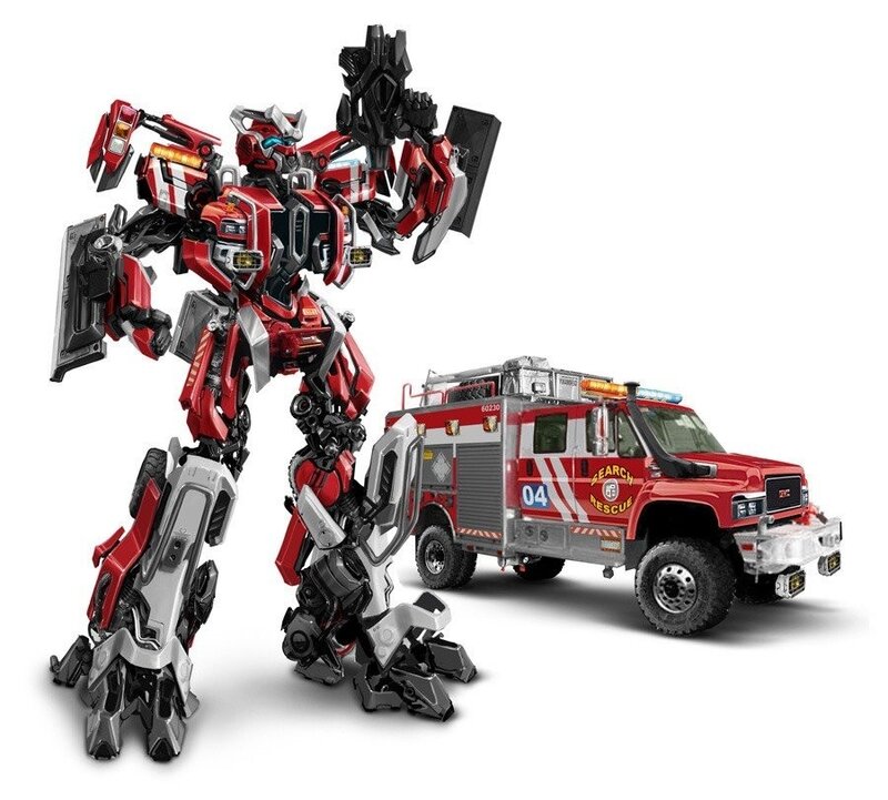 red robot transformer toy