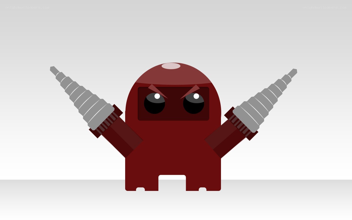 red robot with drill arms