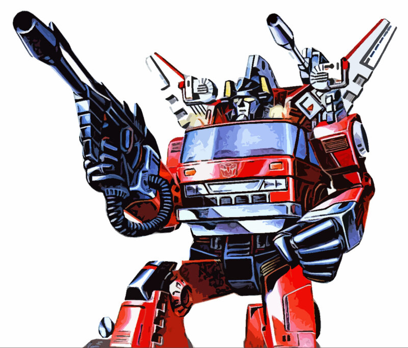 Red Robot with Gun