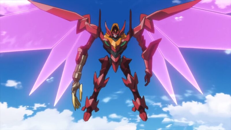 Red Robot with Wings