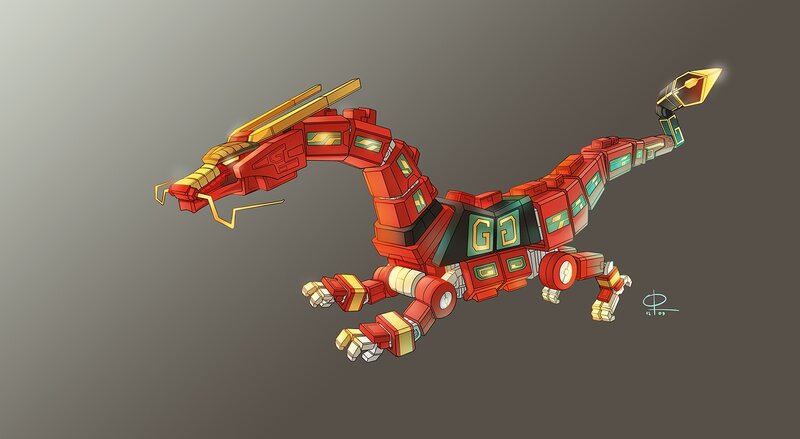 Red Robotic Dragon — Dynamic