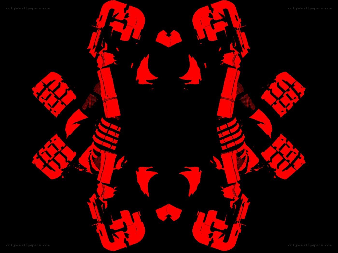 red robotic figure silhouette