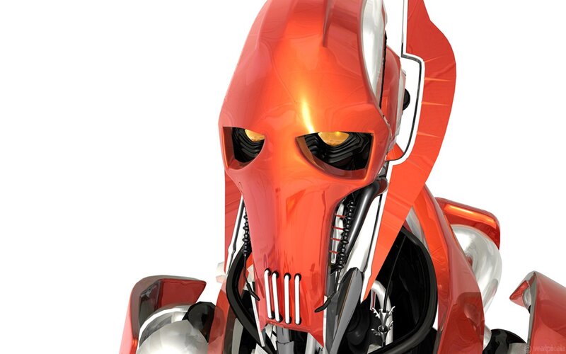 Red Robotic Head