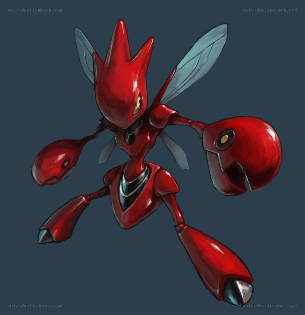 red robotic insect creature