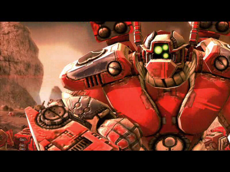 Red Robotic Mech — Dramatic