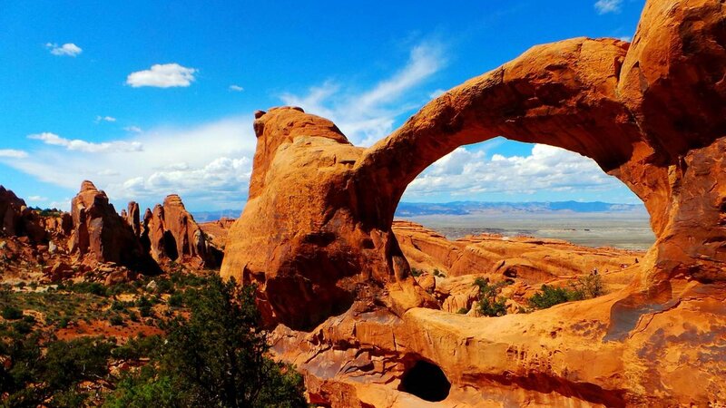 Red Rock Arch Formation — Orange, Serene