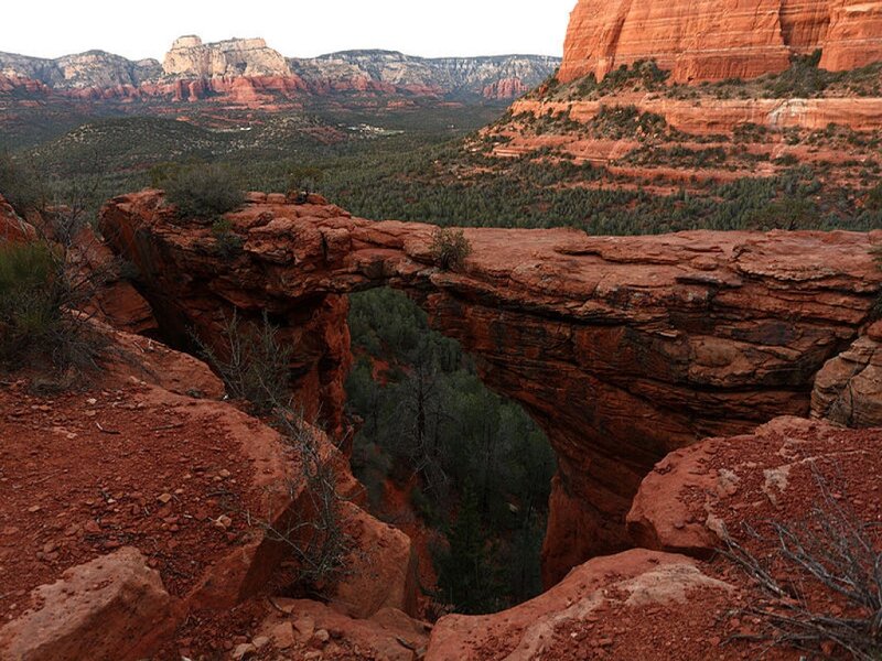 Red Rock Arch Formation — Serene, Afternoon, Photograph, Canyon