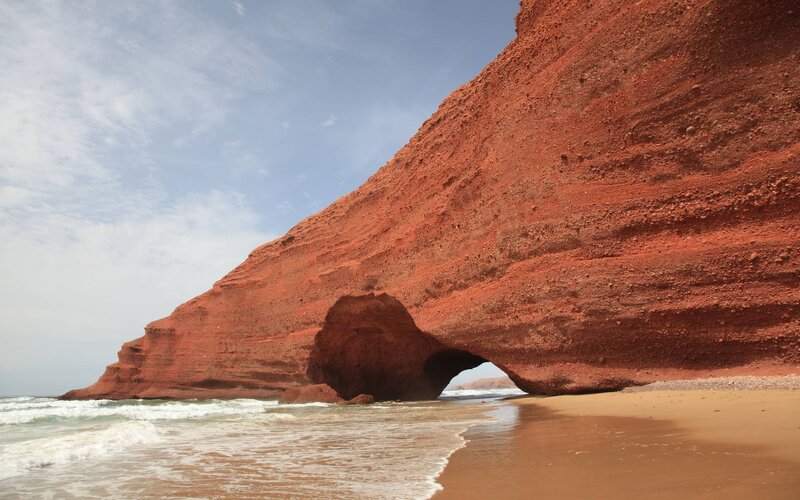 Red Rock Arch on Beach