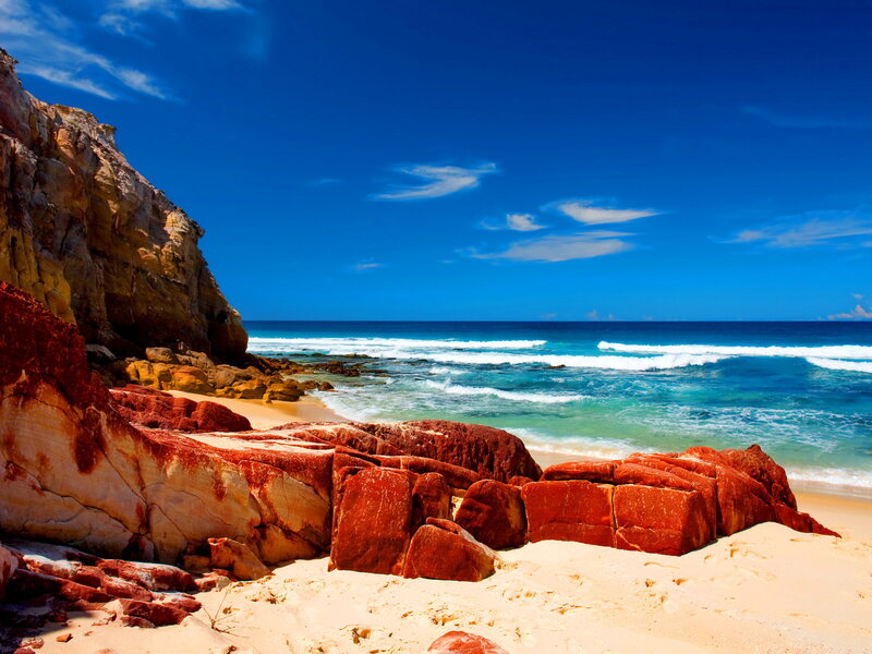 Red Rock Beach — Blue, Serene