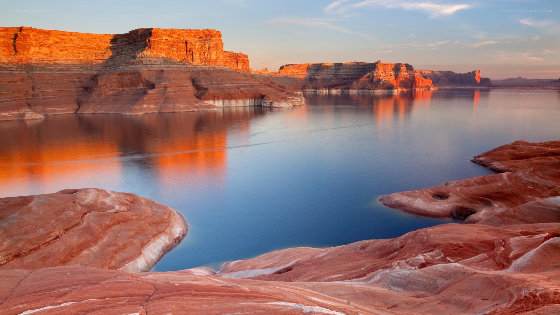 Red rock canyon at sunset