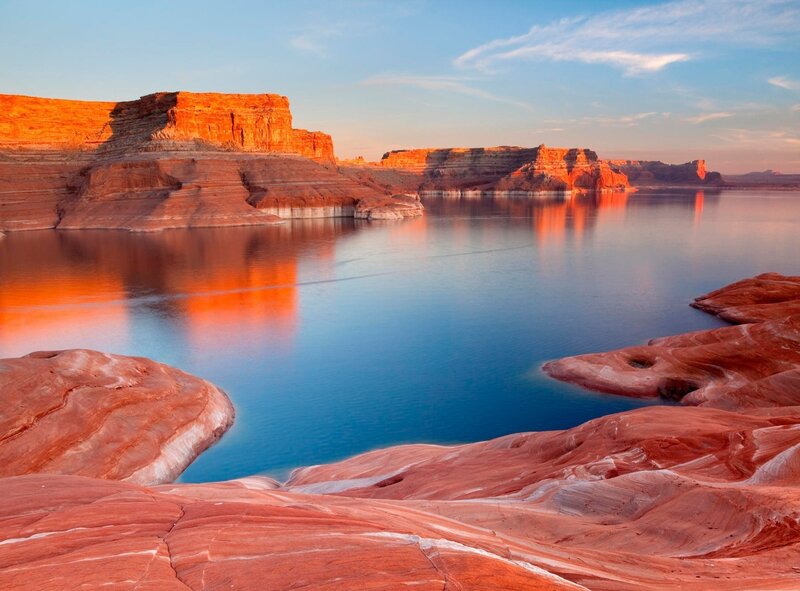 Red rock canyon at sunset