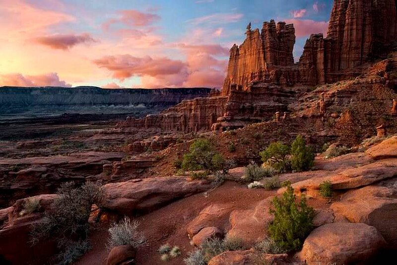 Red rock canyon at sunset