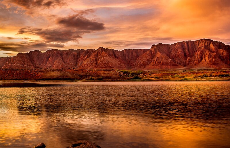 Red Rock Canyon at Sunset — Orange