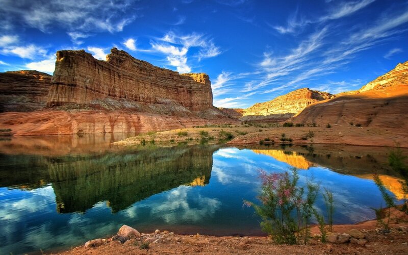 Red Rock Canyon Lake — Blue, Serene, Afternoon