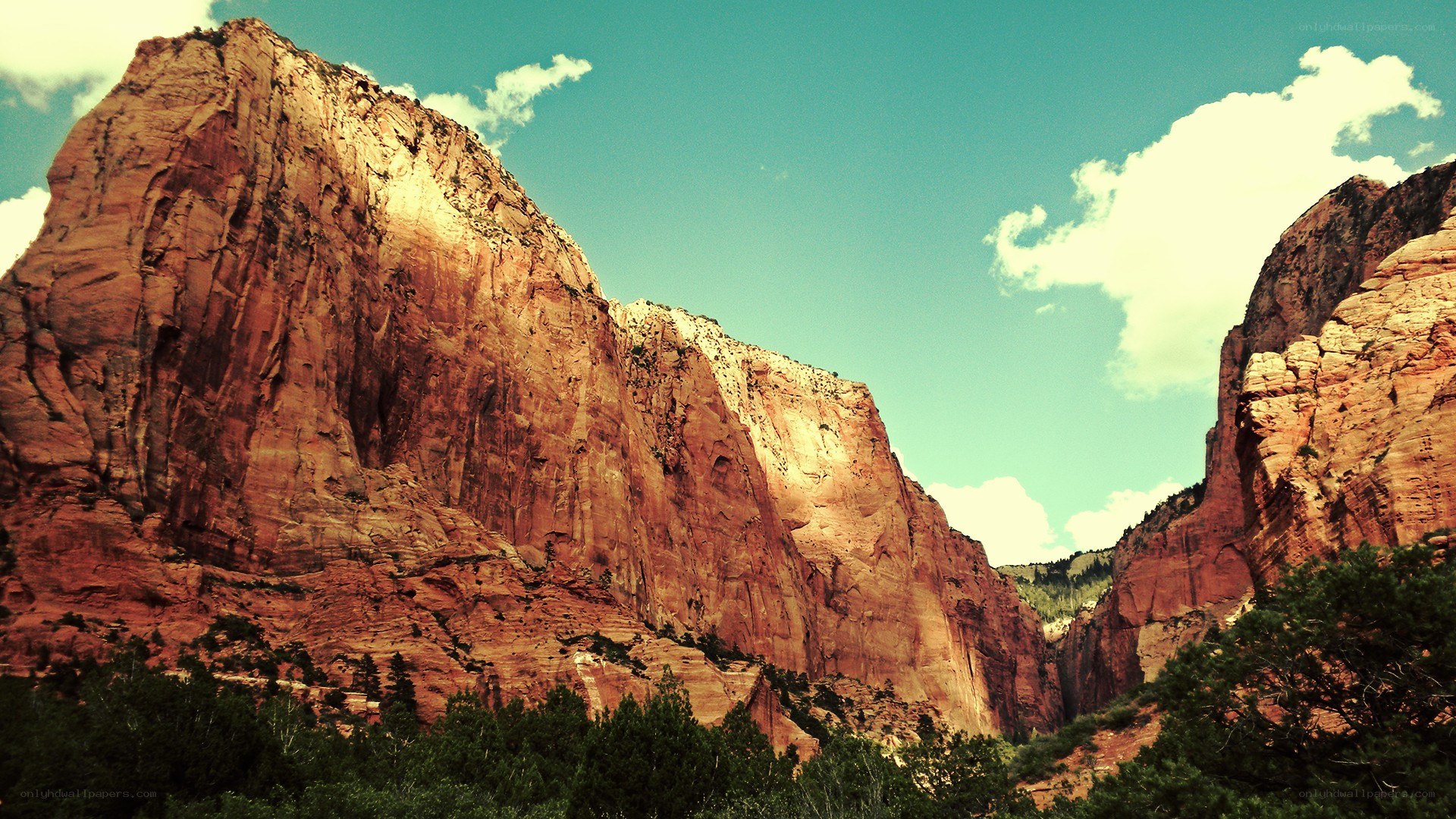 Red rock canyon landscape