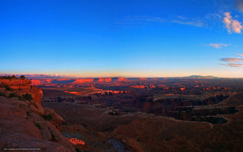 Red Rock Canyon Landscape — Blue, Dramatic, Sunset, Photograph