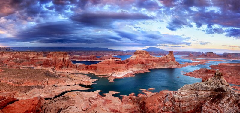 Red Rock Canyon Landscape — Blue, Dramatic, Sunset