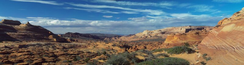 Red Rock Canyon Landscape — Blue, Serene, Afternoon, Photograph, Rock Formations
