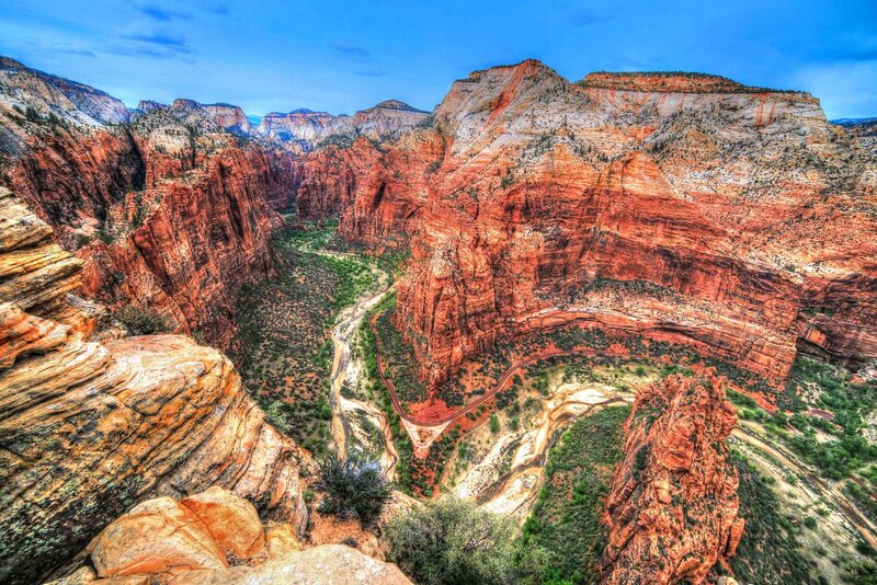 Red Rock Canyon Landscape — Dramatic, Afternoon, Photograph, River