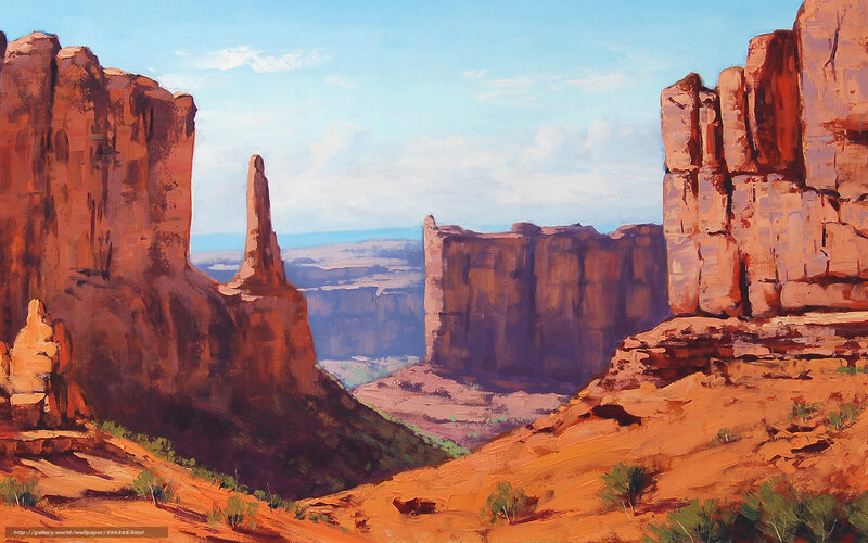 Red Rock Canyon Landscape — Orange, Serene