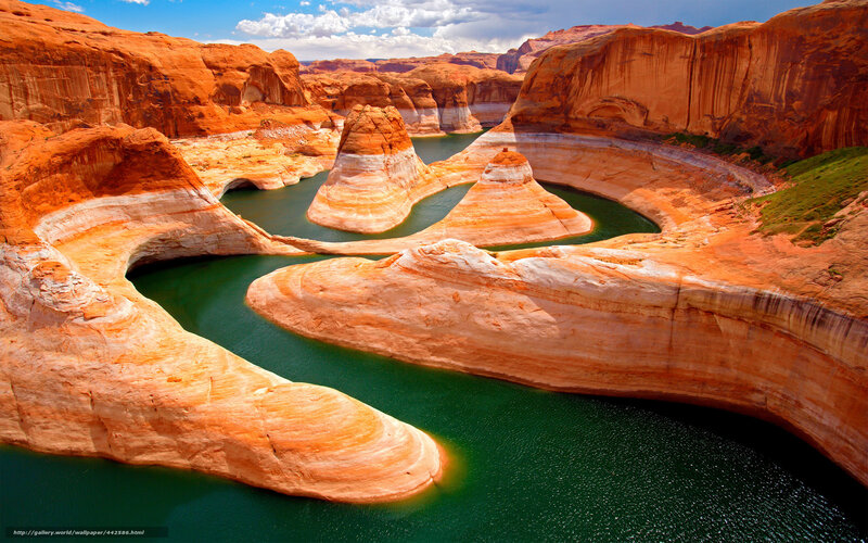 Red Rock Canyon — Orange, Dramatic, Afternoon, Photograph, River
