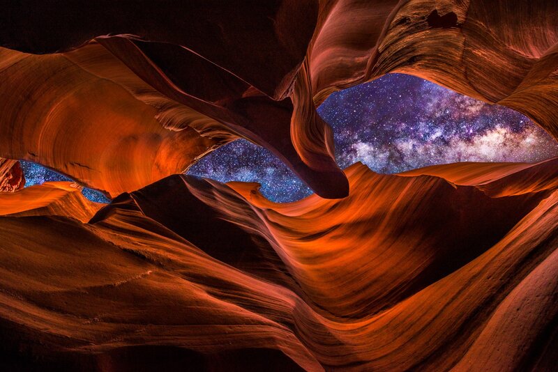 Red Rock Canyon — Orange, Dramatic, Night