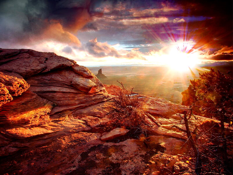 Red Rock Canyon — Orange, Dramatic, Sunset