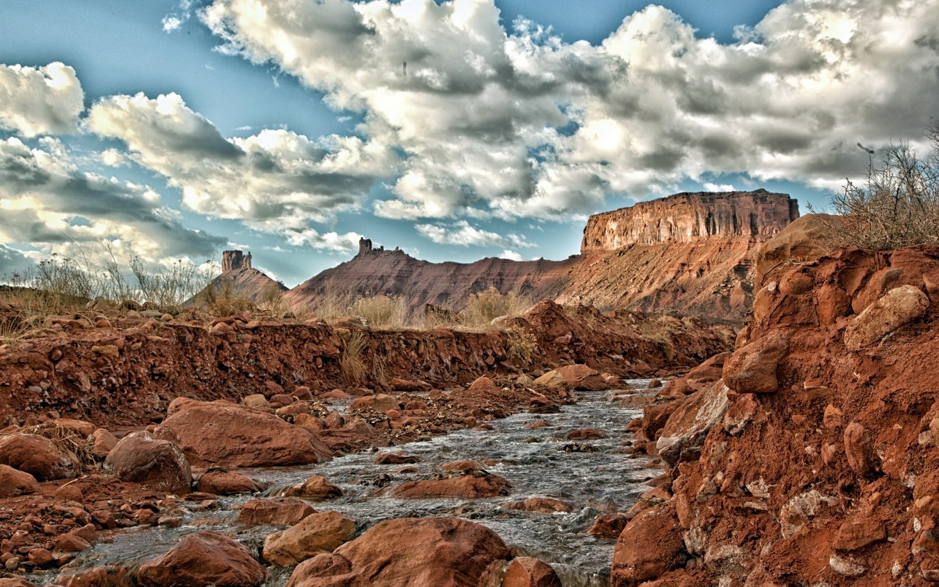 Red rock canyon stream