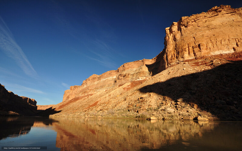 Red Rock Canyon Wall — Blue, Dramatic