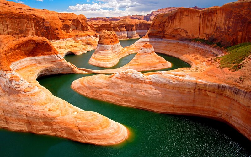 Red Rock Canyon with Water — Orange