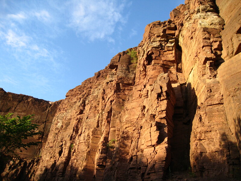 Red Rock Cliff Face — Brown