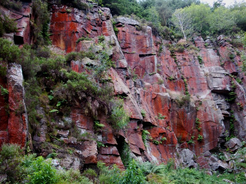 Red rock cliff face