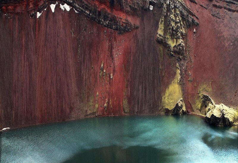 Red Rock Cliff with Lake