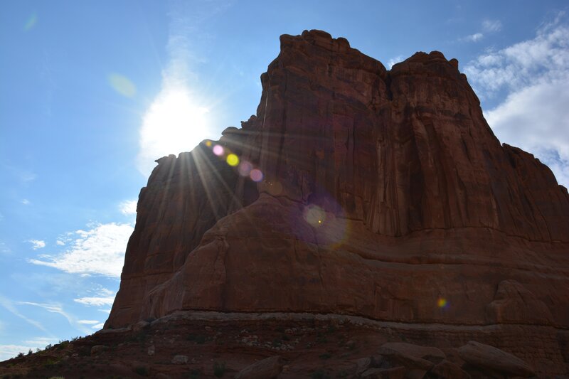 Red Rock Formation — Blue, Dramatic, Afternoon, Photograph, Sun