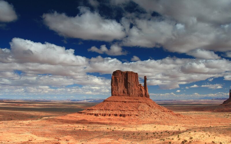 Red Rock Formation — Blue, Dramatic, Afternoon, Photograph