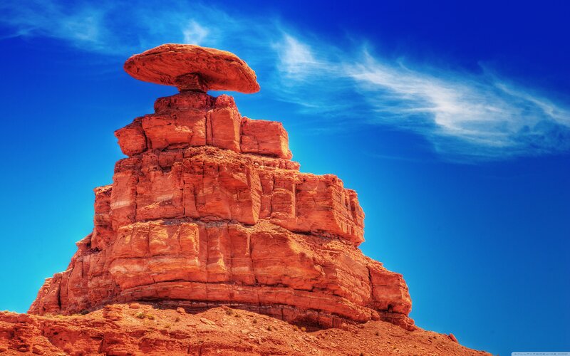 Red Rock Formation — Blue, Dramatic, Afternoon