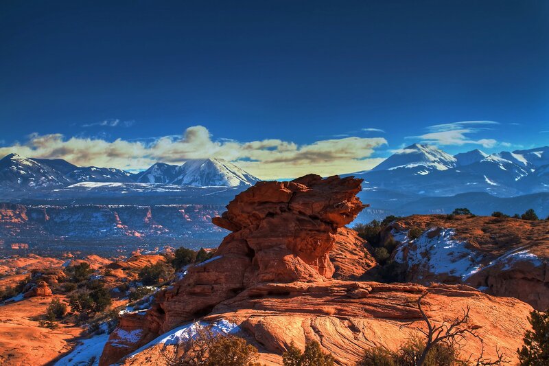 Red Rock Formation — Blue, Dramatic, Winter