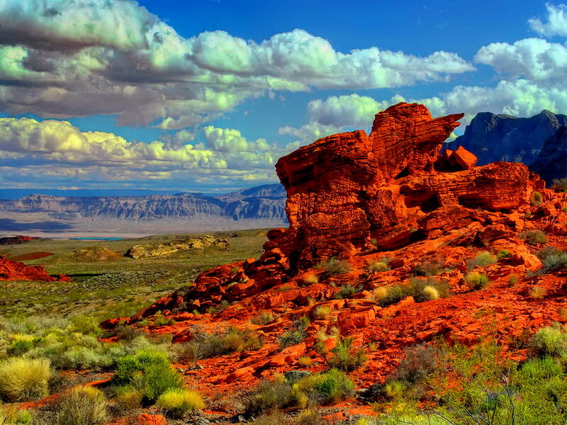 Red Rock Formation — Dramatic, Afternoon, Photograph, Mountains