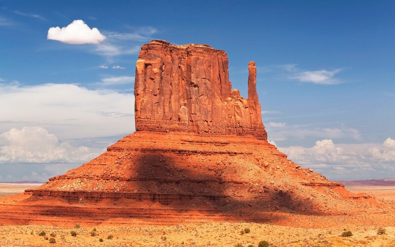 Red Rock Formation — Dramatic, Afternoon, Photograph, Sky, Clouds, Desert