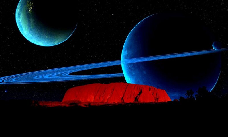 Red Rock Formation — Dramatic, Night