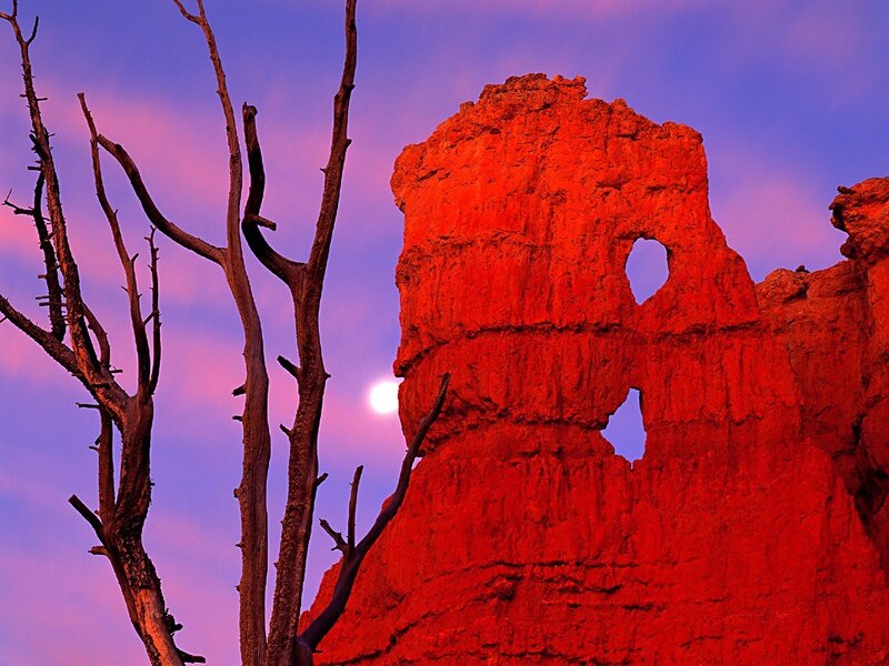 Red Rock Formation — Dramatic, Sunset