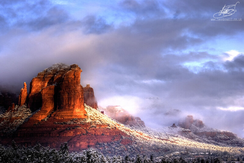 Red Rock Formation — Dramatic, Winter