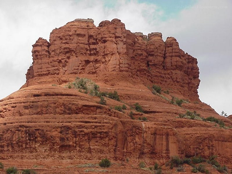 red rock formation in desert