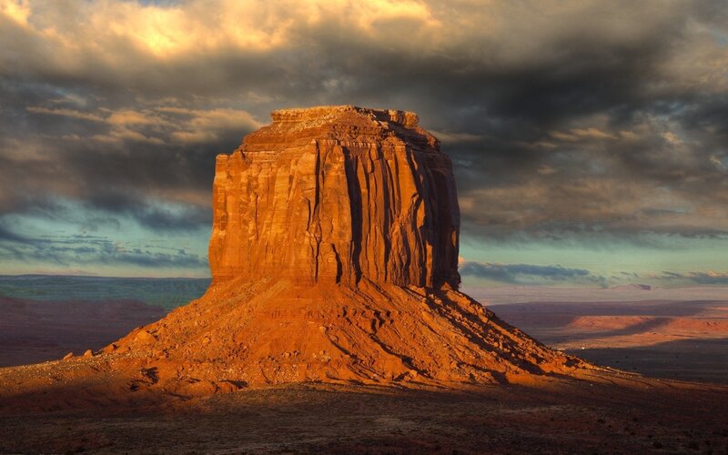 Red Rock Formation — Orange, Dramatic, Sunset, Photograph, Clouds